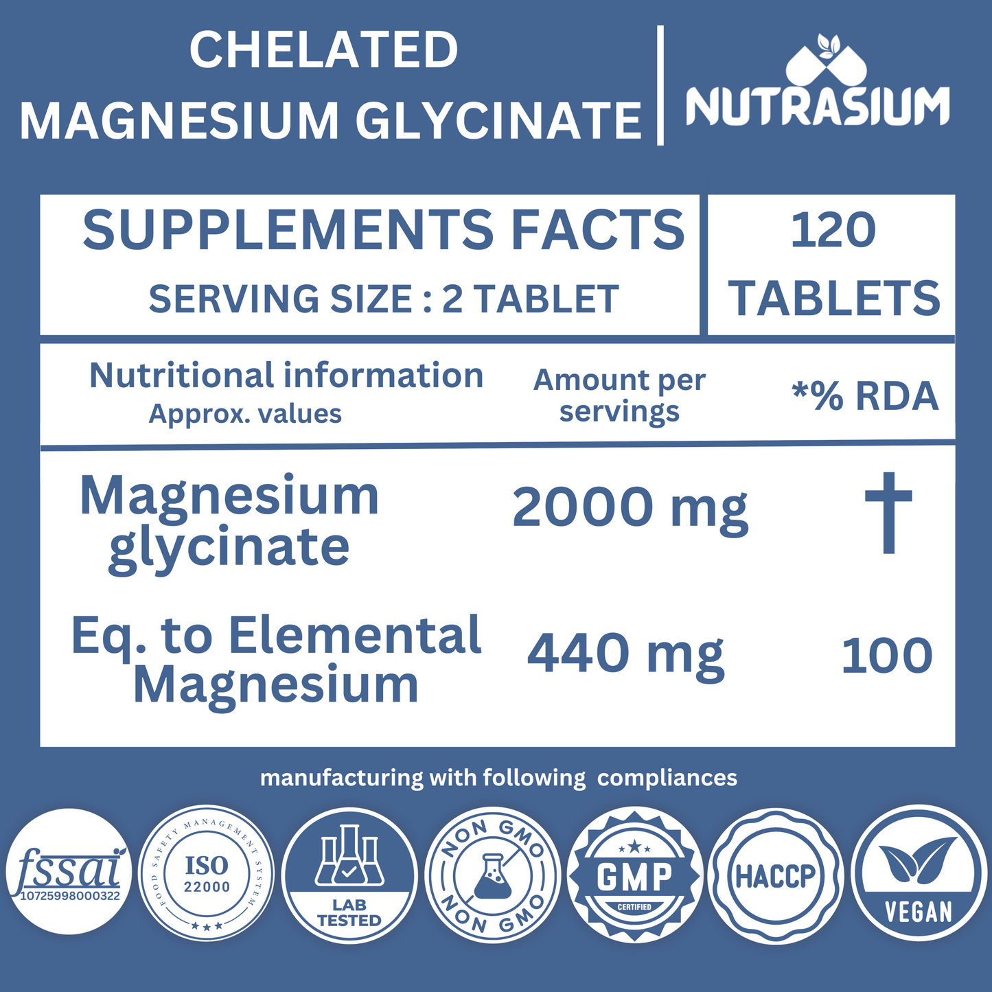 Magnesium Glycinate 2000 mg For Sleep & Relaxation