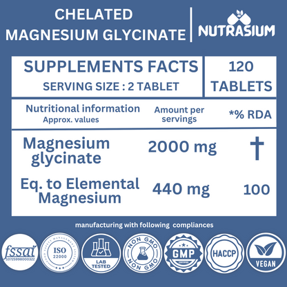 Magnesium Glycinate 2000 mg For Sleep & Relaxation