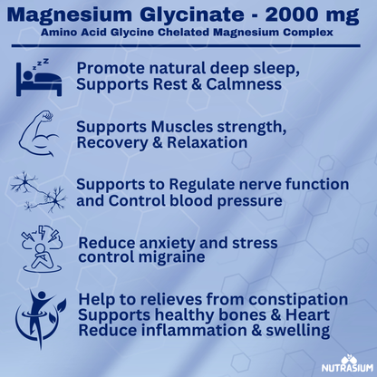 Magnesium Glycinate 2000 mg For Sleep & Relaxation