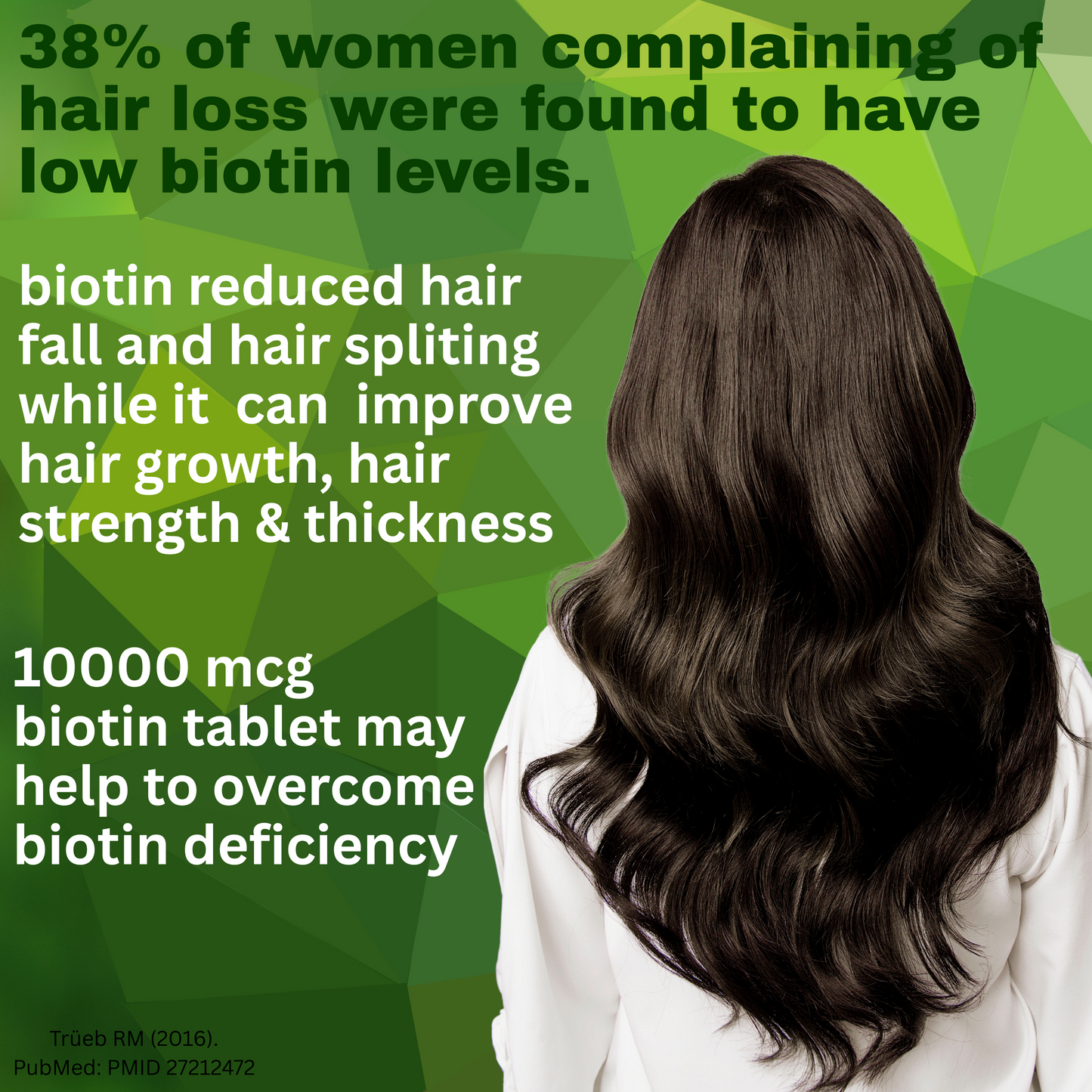 Nutrasium Hair Vitamin With 10000 mcg Plant based Biotin For Hair Growth, Hair Fall Control, Repair Damage Hair, Thick & Strong Hair | 120 Tabletsk